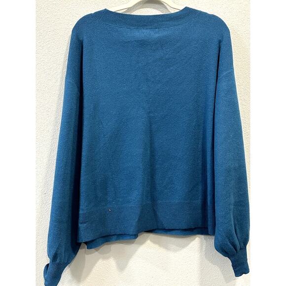 NWT The Drop Sapphire Blue V-neck sweater - Picture 3 of 5